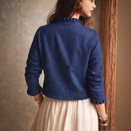 Women's workwear-style layered top - Retro and loose-fitting