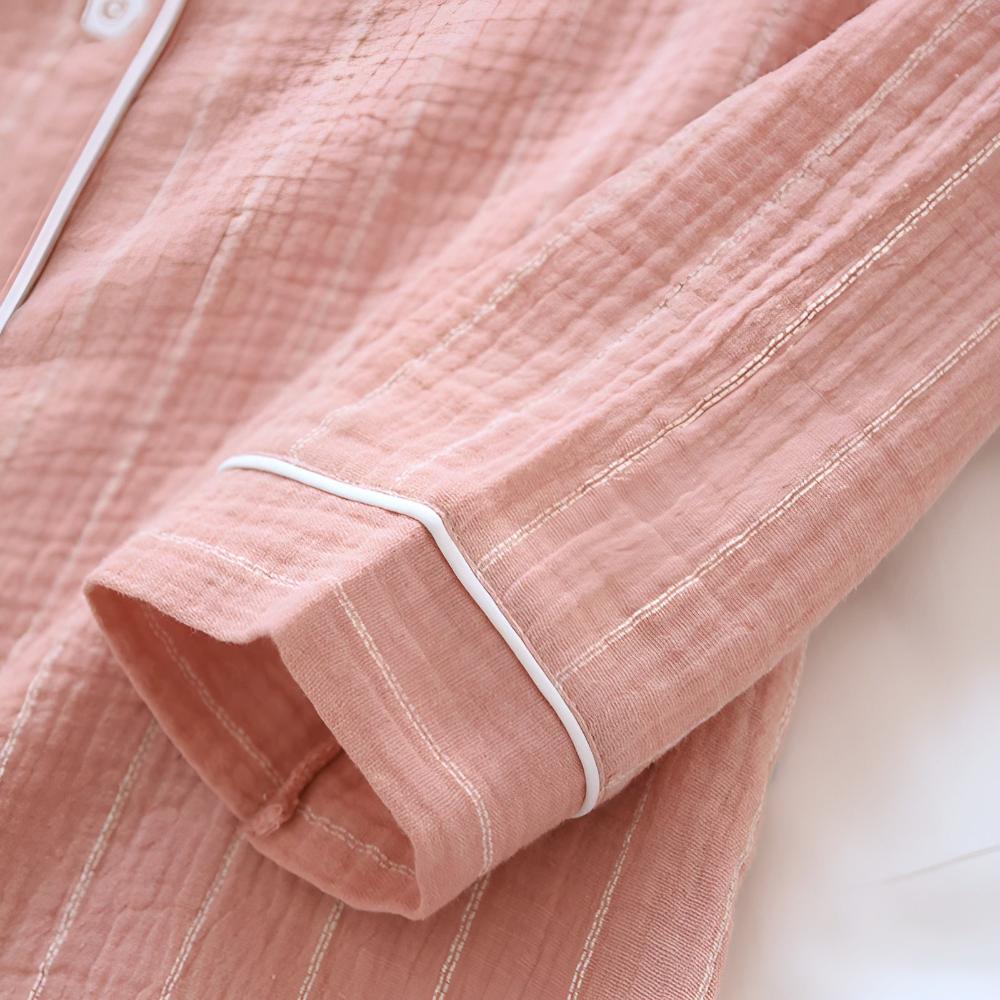 Chemise de Nuit en Coton Rayures Pastel