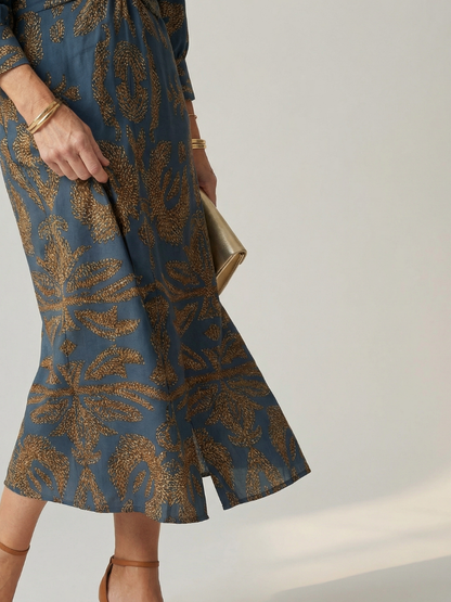 Natural Wrap Midi Dress for Women - Soft and Flattering