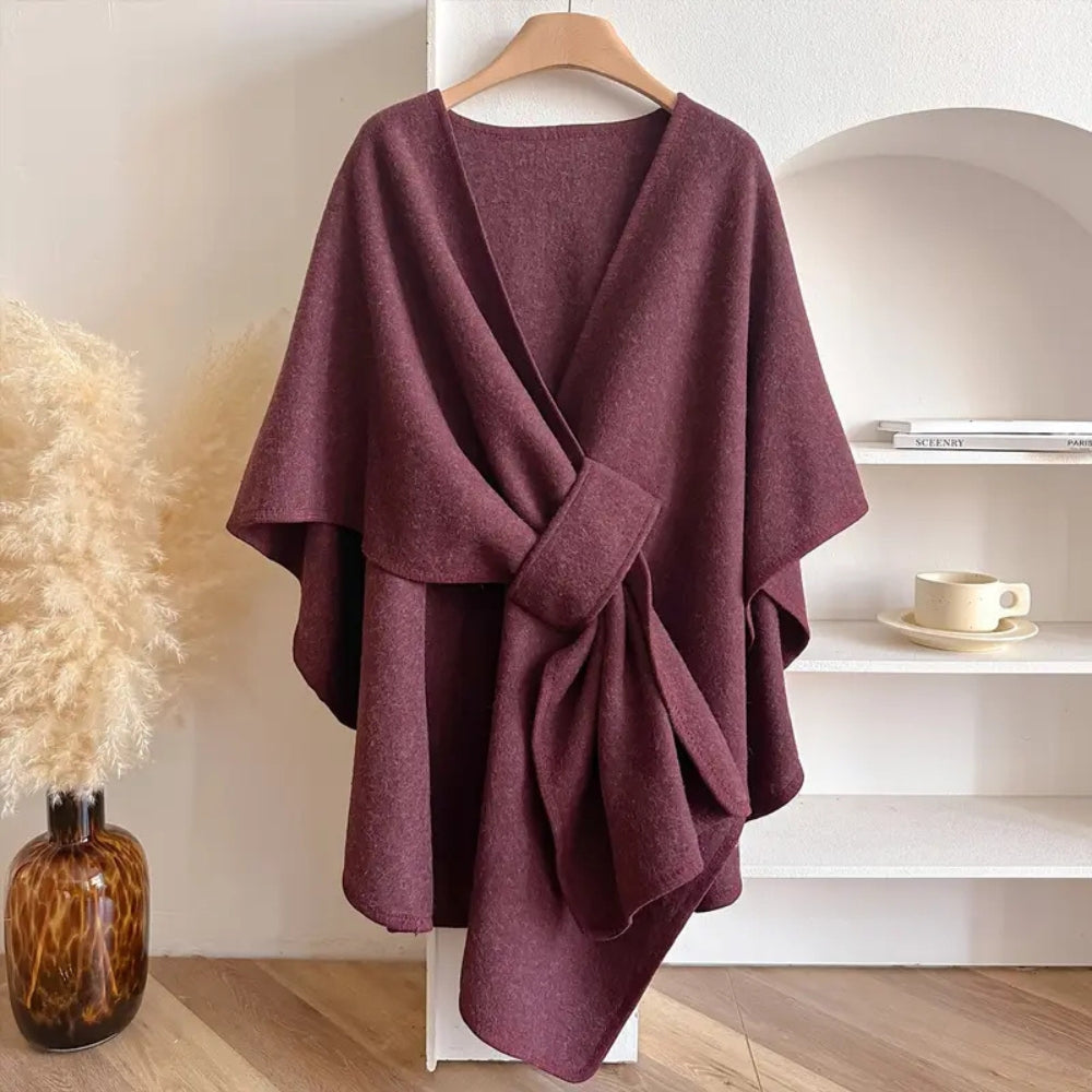 Manteau Cape Femme Élégant Poncho Hiver Coupe-Vent – Veste Chaude Surdimensionnée à Manches Longues Style Châle Doux et Chic pour Temps Froid