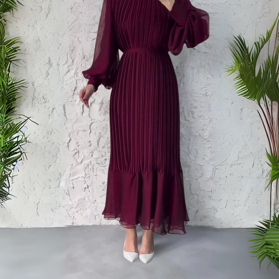 Robe élégante à plis pour femme – Modèle de soirée pour les grandes occasions