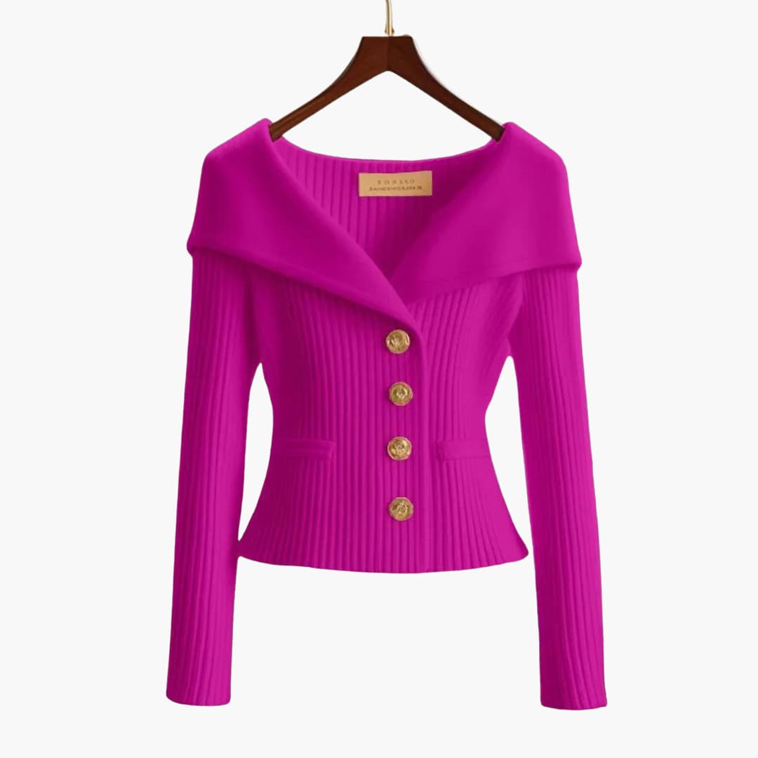 Gilet Côtelé Court Élégant pour Femme – Tricot Boutonné Confortable