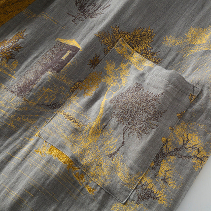 Peignoir Kimono en Coton Luxueux au Style Élégant Intemporel