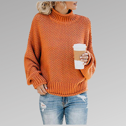 Pull Col Roulé Oversize En Maille Pour Femme – Pull Ample Confortable