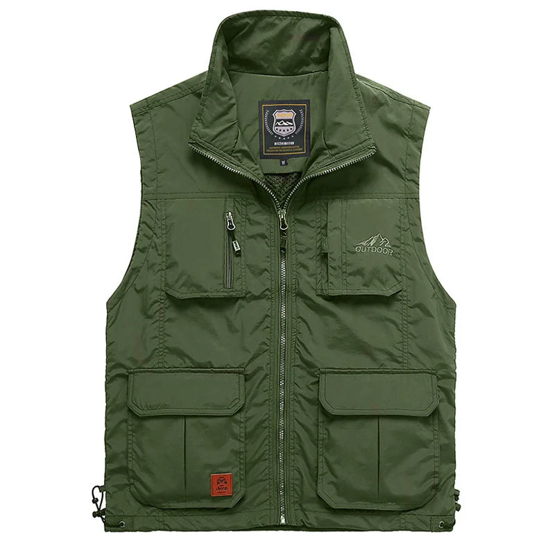 Gilet sans manches de randonnée pour homme avec poches en polaire