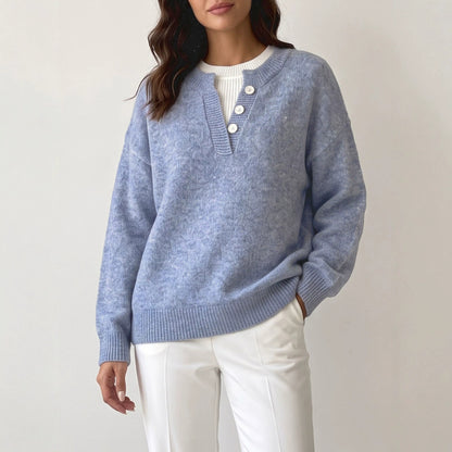 Women's two-piece zip-neck sweater - Modern and cozy