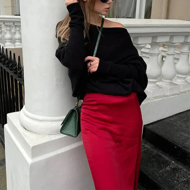 Pull à Épaules Lâches pour Femme – Maille Moderne Élégante et Décontractée