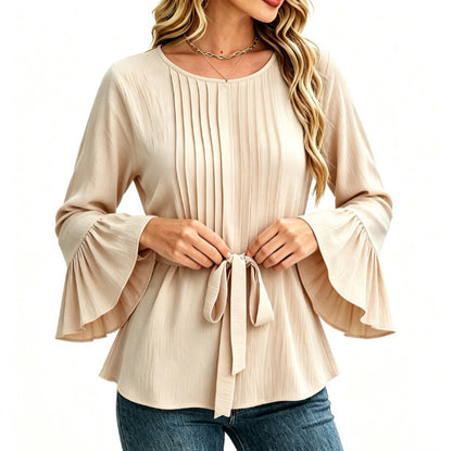 Blusa da donna tinta unita a maniche lunghe - Semplice ed elegante