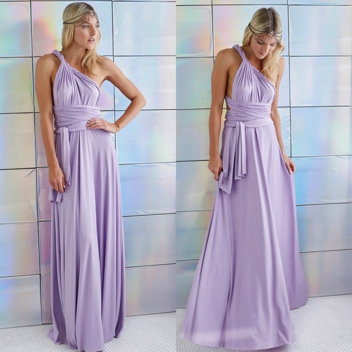 Femme Dos Ouvert Invitée de Mariage Maxi Robe – Élégante, Aérée, Léger