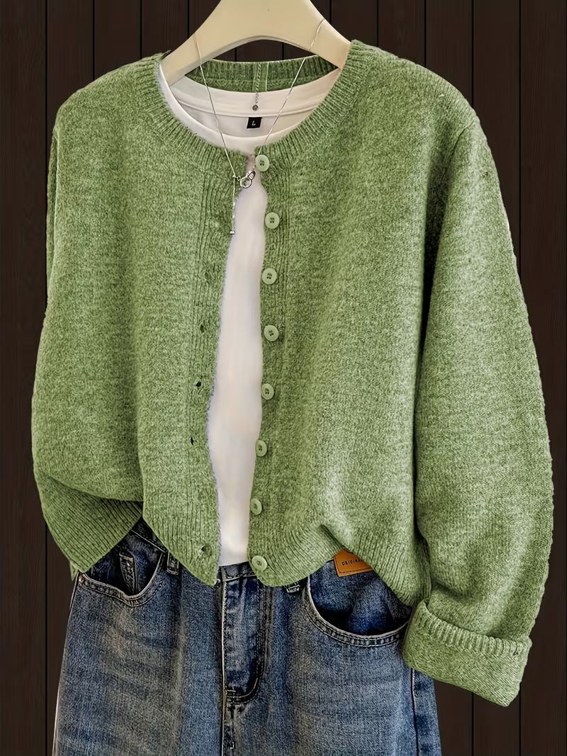 Cardigan court femme col rond - Doux et facile