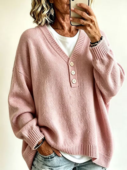 Women’s Solid-Colored Casual Sweater – Soft, Comfortable Everyday Style