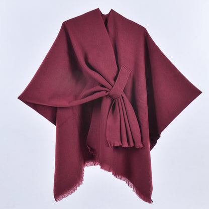 Poncho femme uni a nouer - Minimaliste et elegant
