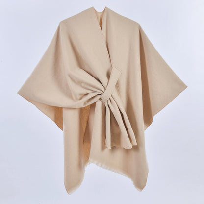 Poncho femme uni a nouer - Minimaliste et elegant