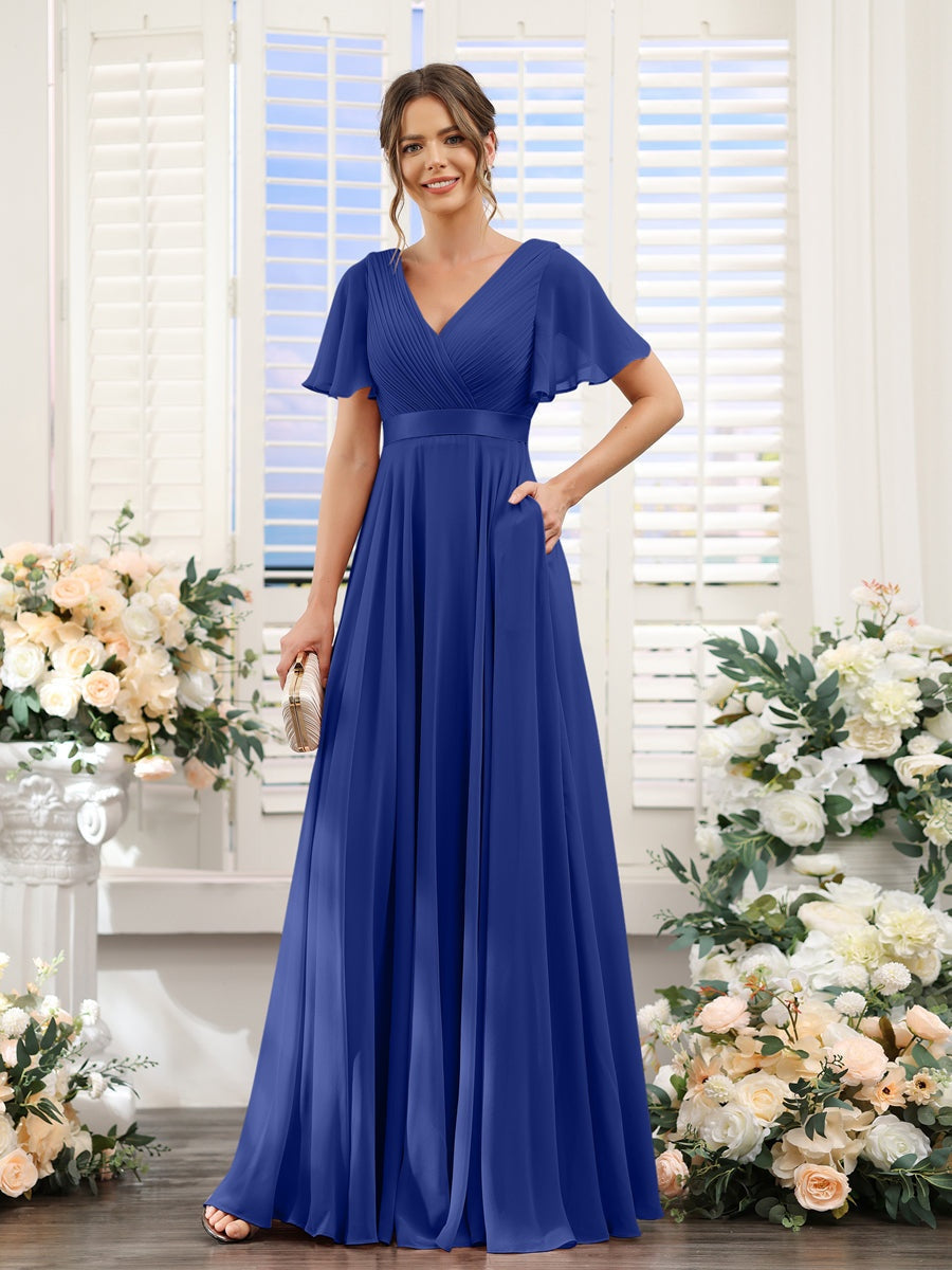 Robe de demoiselle d'honneur trapèze pour femme – Style élégant et formel pour une cérémonie de mariage
