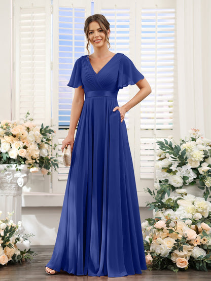 Robe de demoiselle d'honneur trapèze pour femme – Style élégant et formel pour une cérémonie de mariage
