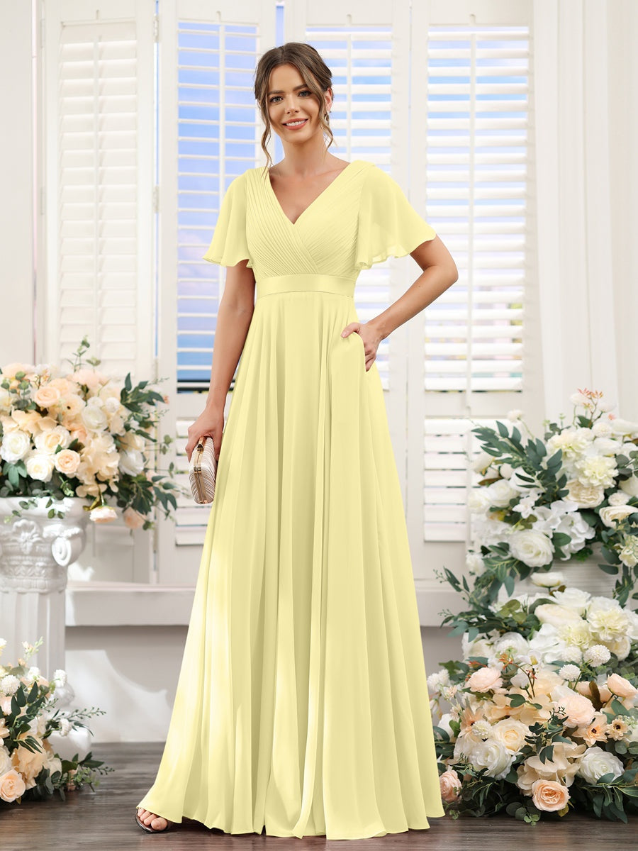 Robe de demoiselle d'honneur trapèze pour femme – Style élégant et formel pour une cérémonie de mariage