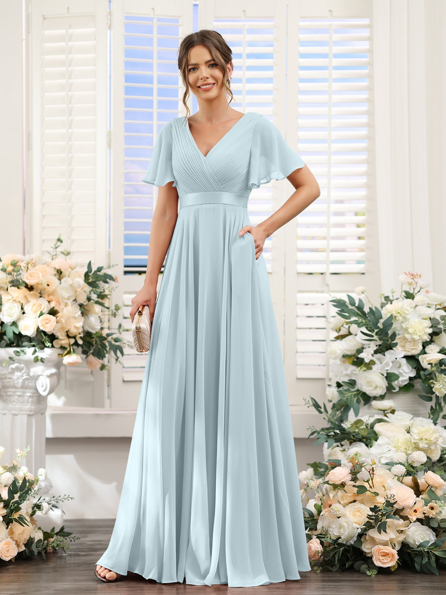 Robe de demoiselle d'honneur trapèze pour femme – Style élégant et formel pour une cérémonie de mariage