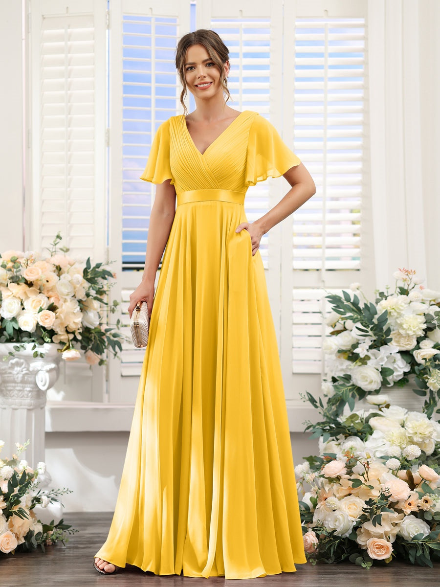 Robe de demoiselle d'honneur trapèze pour femme – Style élégant et formel pour une cérémonie de mariage