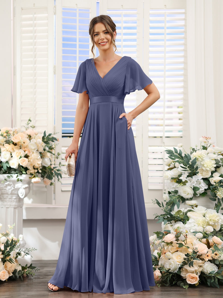 Robe de demoiselle d'honneur trapèze pour femme – Style élégant et formel pour une cérémonie de mariage