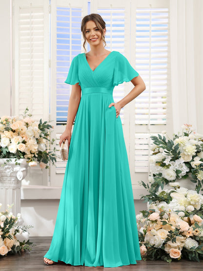 Robe de demoiselle d'honneur trapèze pour femme – Style élégant et formel pour une cérémonie de mariage