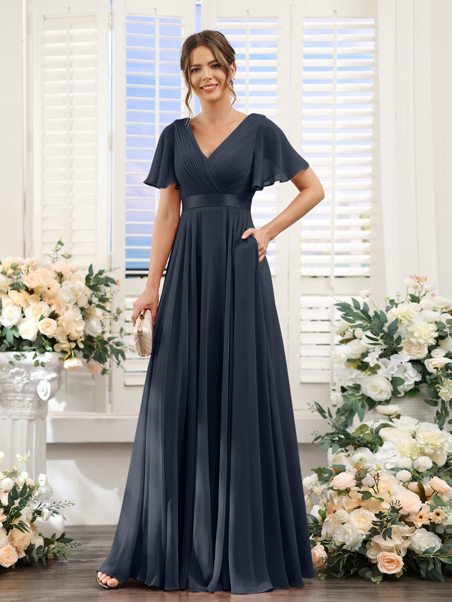 Robe de demoiselle d'honneur trapèze pour femme – Style élégant et formel pour une cérémonie de mariage