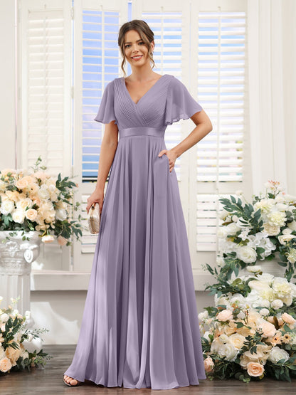Robe de demoiselle d'honneur trapèze pour femme – Style élégant et formel pour une cérémonie de mariage