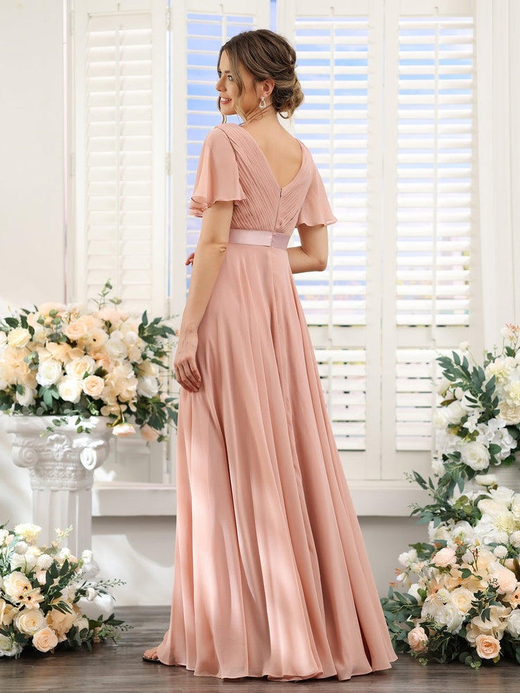 Robe de demoiselle d'honneur trapèze pour femme – Style élégant et formel pour une cérémonie de mariage