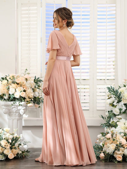 Robe de demoiselle d'honneur trapèze pour femme – Style élégant et formel pour une cérémonie de mariage