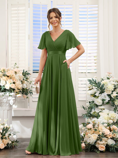 Robe de demoiselle d'honneur trapèze pour femme – Style élégant et formel pour une cérémonie de mariage