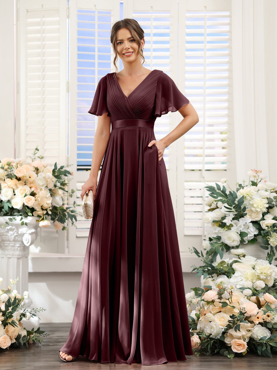 Robe de demoiselle d'honneur trapèze pour femme – Style élégant et formel pour une cérémonie de mariage