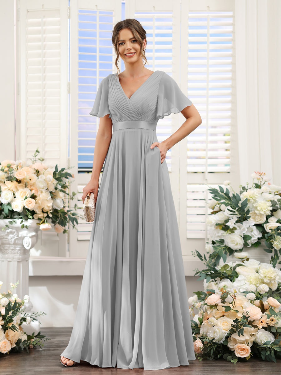 Robe de demoiselle d'honneur trapèze pour femme – Style élégant et formel pour une cérémonie de mariage