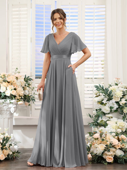 Robe de demoiselle d'honneur trapèze pour femme – Style élégant et formel pour une cérémonie de mariage