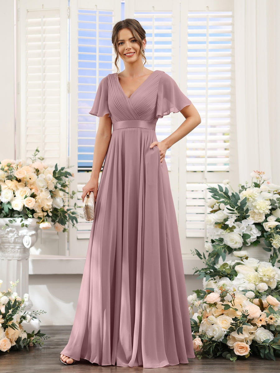 Robe de demoiselle d'honneur trapèze pour femme – Style élégant et formel pour une cérémonie de mariage