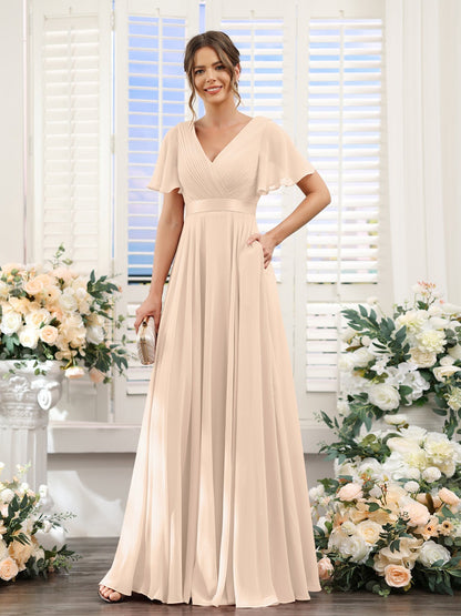 Robe de demoiselle d'honneur trapèze pour femme – Style élégant et formel pour une cérémonie de mariage