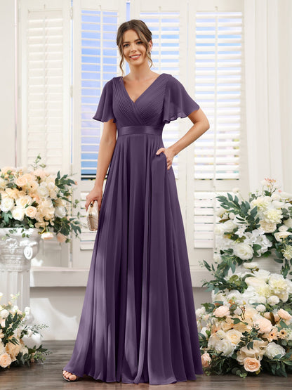 Robe de demoiselle d'honneur trapèze pour femme – Style élégant et formel pour une cérémonie de mariage