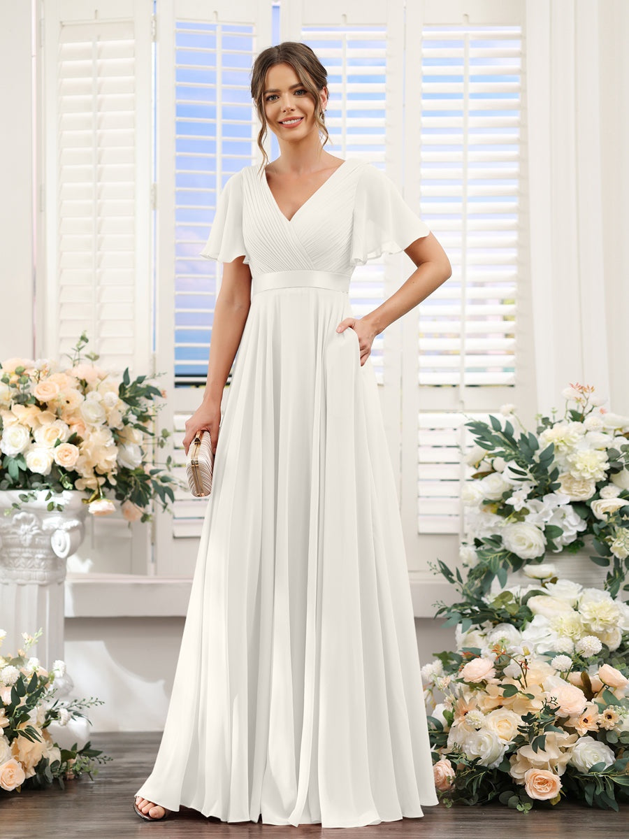 Robe de demoiselle d'honneur trapèze pour femme – Style élégant et formel pour une cérémonie de mariage