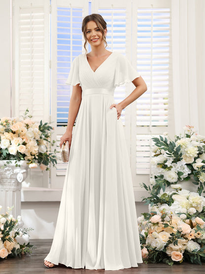 Robe de demoiselle d'honneur trapèze pour femme – Style élégant et formel pour une cérémonie de mariage