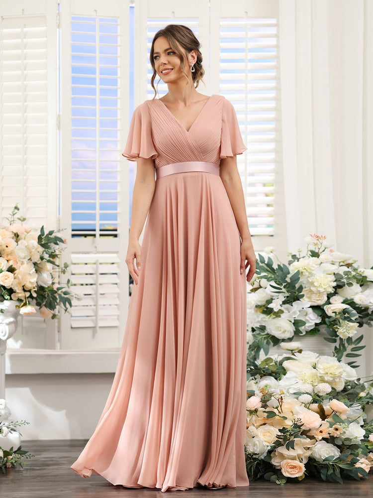 Robe de demoiselle d'honneur trapèze pour femme – Style élégant et formel pour une cérémonie de mariage