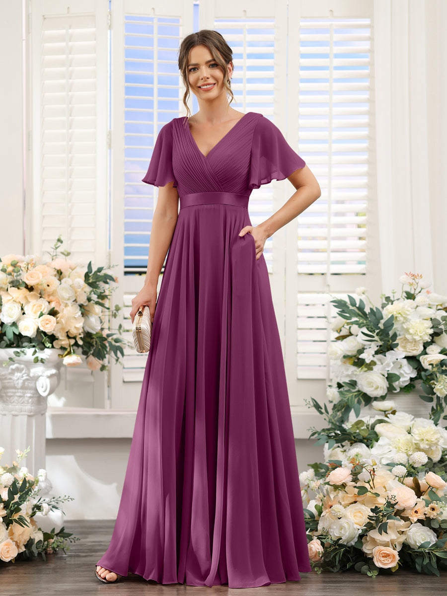 Robe de demoiselle d'honneur trapèze pour femme – Style élégant et formel pour une cérémonie de mariage