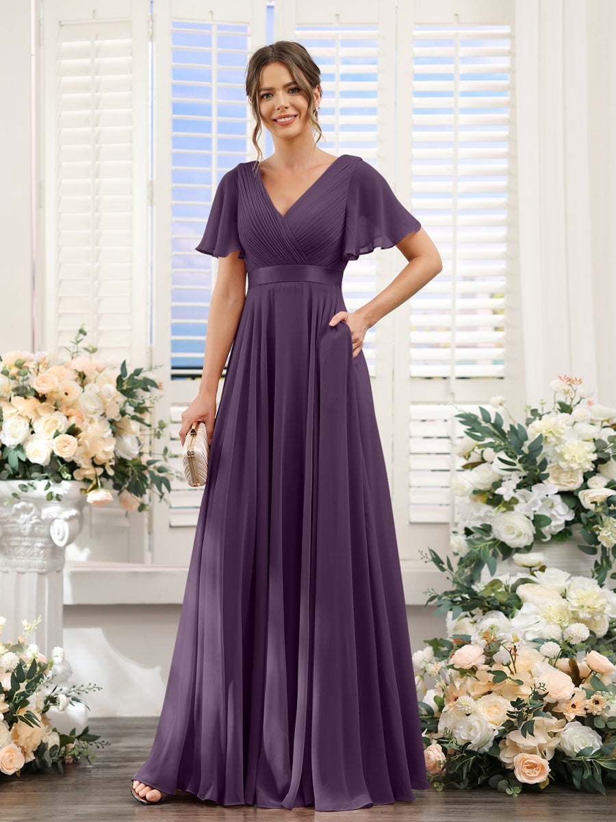 Robe de demoiselle d'honneur trapèze pour femme – Style élégant et formel pour une cérémonie de mariage