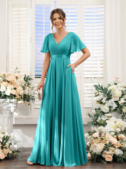 Robe de demoiselle d'honneur trapèze pour femme – Style élégant et formel pour une cérémonie de mariage