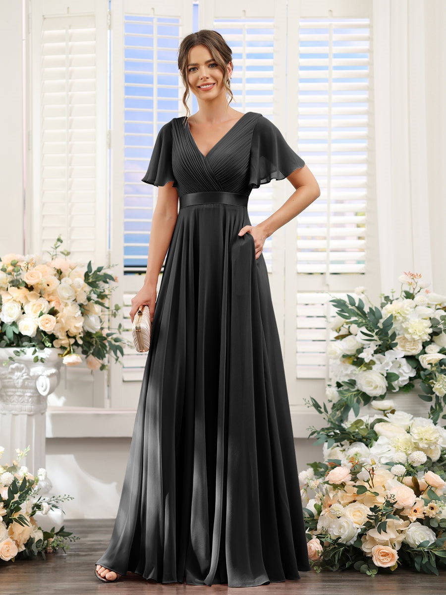 Robe de demoiselle d'honneur trapèze pour femme – Style élégant et formel pour une cérémonie de mariage