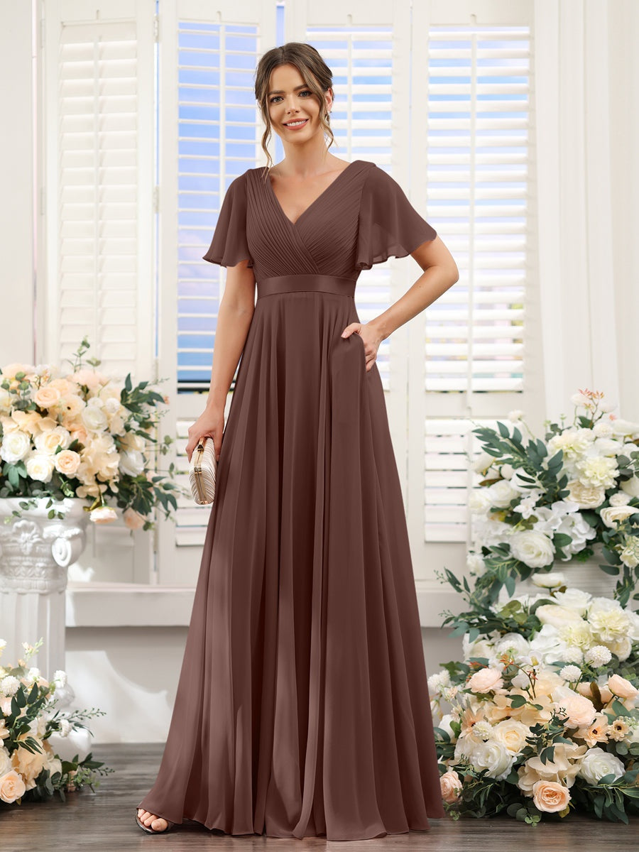 Robe de demoiselle d'honneur trapèze pour femme – Style élégant et formel pour une cérémonie de mariage