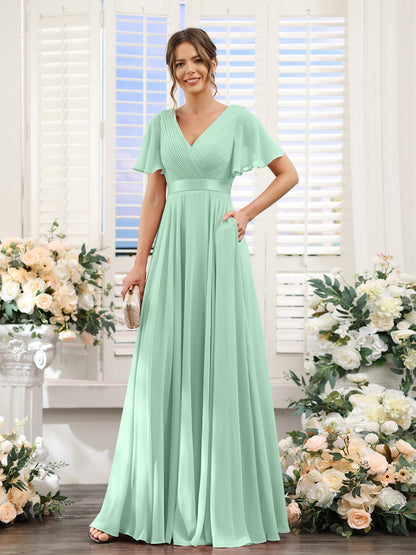 Robe de demoiselle d'honneur trapèze pour femme – Style élégant et formel pour une cérémonie de mariage