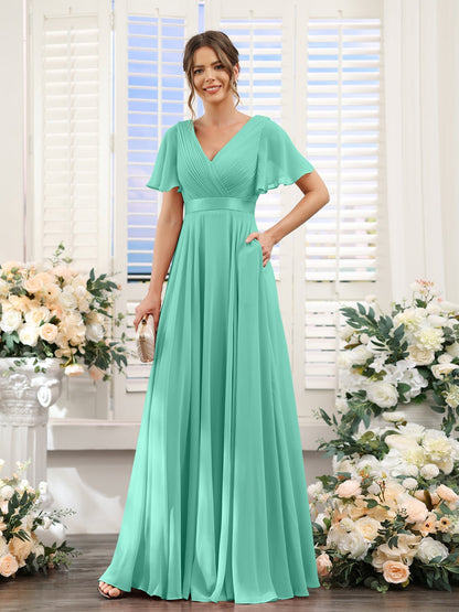 Robe de demoiselle d'honneur trapèze pour femme – Style élégant et formel pour une cérémonie de mariage