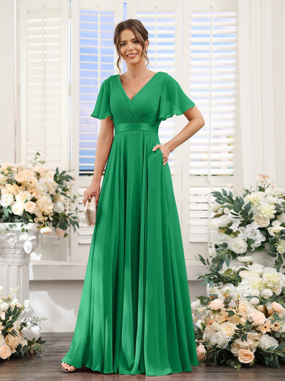 Robe de demoiselle d'honneur trapèze pour femme – Style élégant et formel pour une cérémonie de mariage
