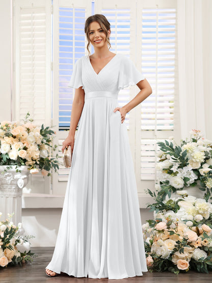 Robe de demoiselle d'honneur trapèze pour femme – Style élégant et formel pour une cérémonie de mariage