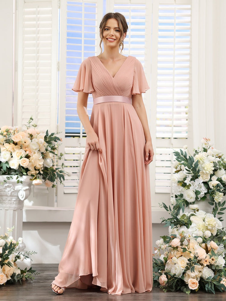 Robe de demoiselle d'honneur trapèze pour femme – Style élégant et formel pour une cérémonie de mariage