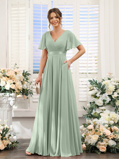 Robe de demoiselle d'honneur trapèze pour femme – Style élégant et formel pour une cérémonie de mariage