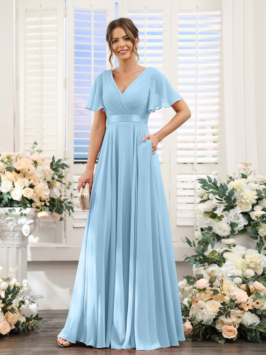Robe de demoiselle d'honneur trapèze pour femme – Style élégant et formel pour une cérémonie de mariage